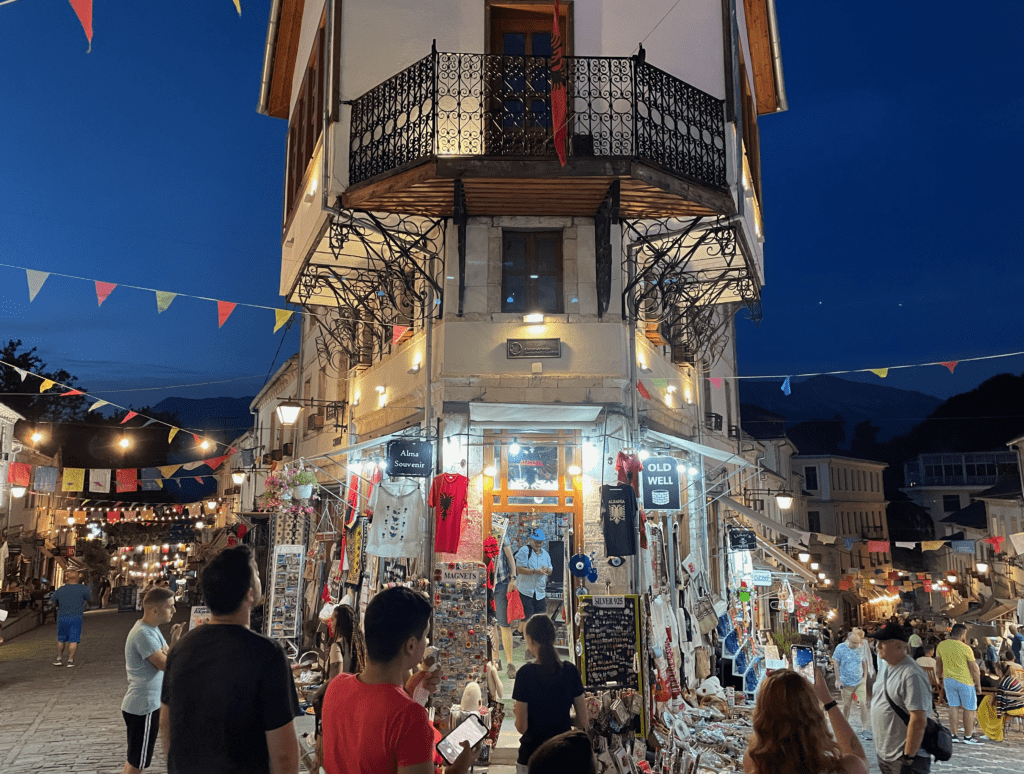 Gjirokaster Old Bazaar Albania Night