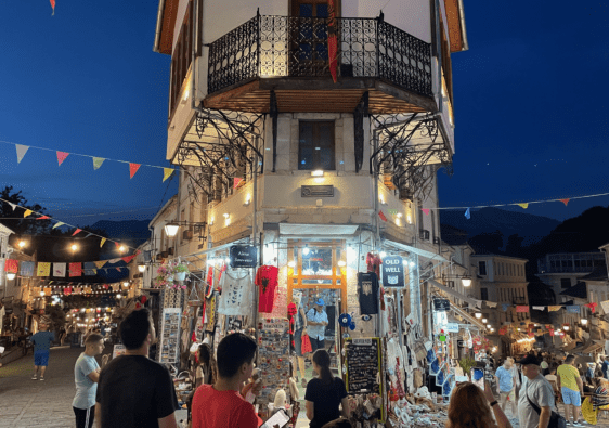 Gjirokaster Old Bazaar Albania Night