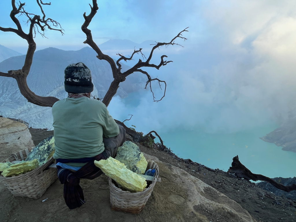 Mount Ijen Sulfur Miner