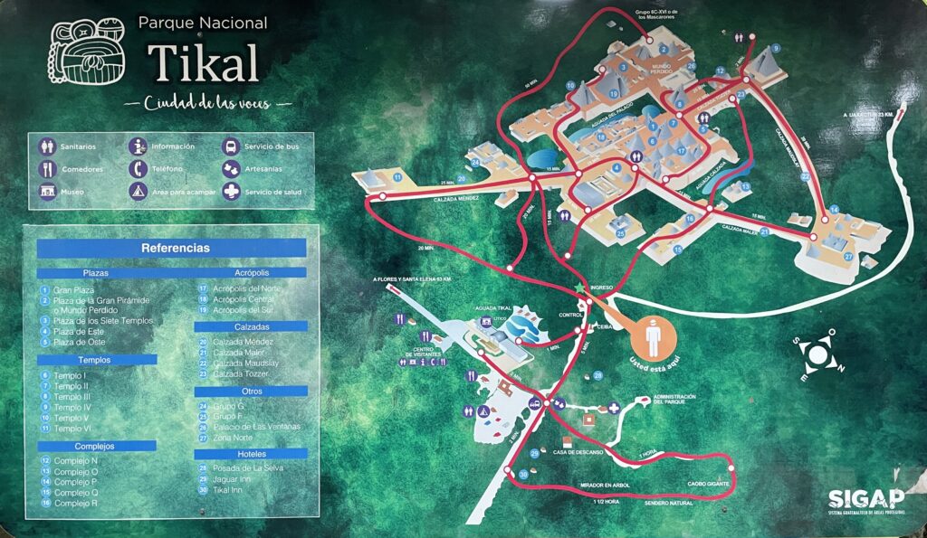 Map of Tikal Guide