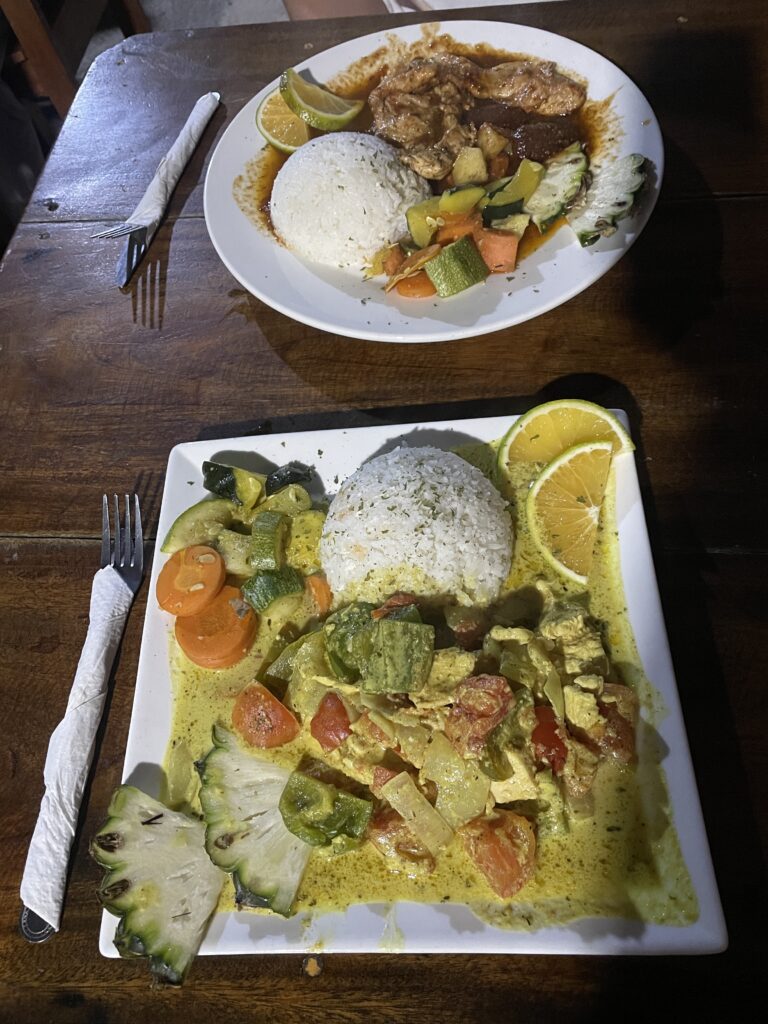 Caye Caulker BBQ - Chicken Curry and Creole Snapper